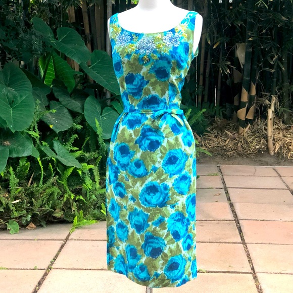 Vintage Dresses & Skirts - Vintage Silk Wiggle Dress